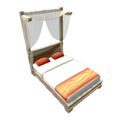 TS4 Double bed - white and orange