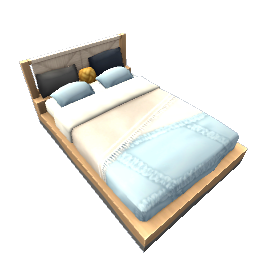 TS4 Double bed - white and blue