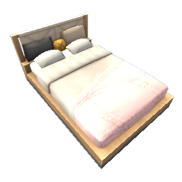 TS4 Double bed - white and pink