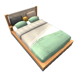 TS4 Double bed - white and green