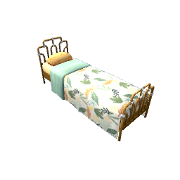 TS4 Single bed - leaf pattern