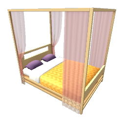 TS4 Double bed - yellow, purple and pink