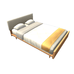 TS4 Double bed - white and yellow