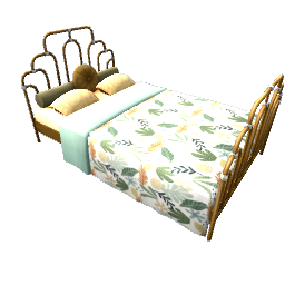 TS4 Double bed - leaf pattern