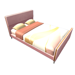 TS4 Double bed - pink and gold