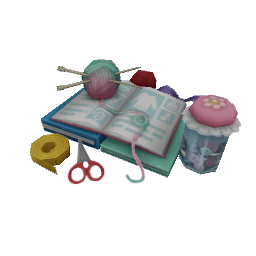 TS4 Knitting book - blue, green and pink