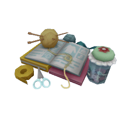 TS4 Knitting book - green, yellow and pink
