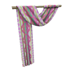 TS4 Pink pattern curtain - left