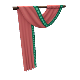TS4 Salmon colored curtain - left