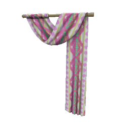 TS4 Pink patterned curtain - right