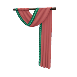 TS4 Salmon colored curtain - right