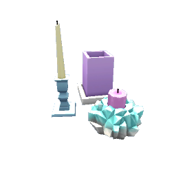 TS4 Candle set - pink, yellow and teal