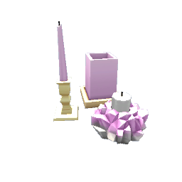 TS4 Candle set - pink and yellow