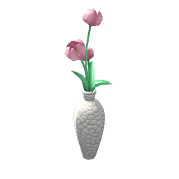TS4 Pink tulips with white pot