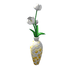 TS4 White tulips with yellow pot