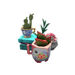 TS4 Plants and books - blue and pink