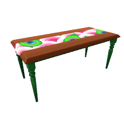 TS4 Dining table with pink and green cloth