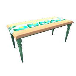 TS4 Dining table with teal cloth