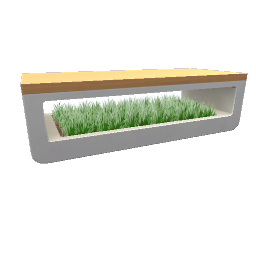 TS4 Coffee table with decorative grass - light wood
