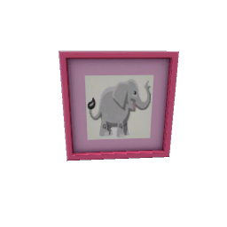 TS4 Pink kids painting - elephant