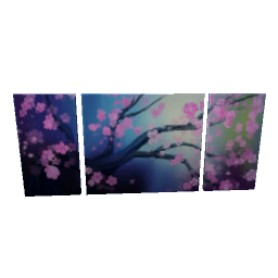 TS4 Cherry blossom paintings - blue