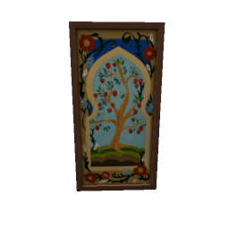 TS4 Vertical painting - brown frame - window