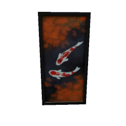 TS4 Vertical painting - black frame - fish