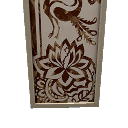 TS4 Vertical painting - white frame - peafowl