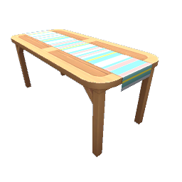 TS4 Outdoor dining table with cloth - striped