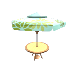 TS4 Outdoor table with umbrella - green and blue