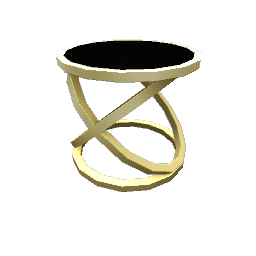 TS4 Mirrortop round accent table - gold