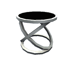 TS4 Mirrortop round accent table - silver