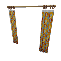 TS4 Wide curtain - orange pattern