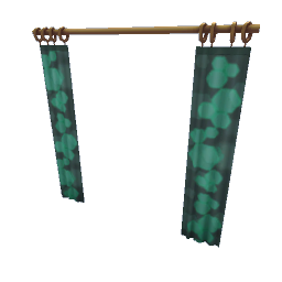 TS4 Wide curtain - green pattern