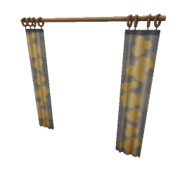 TS4 Wide curtain - yellow pattern