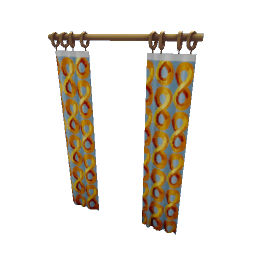 TS4 Narrow curtain - orange pattern