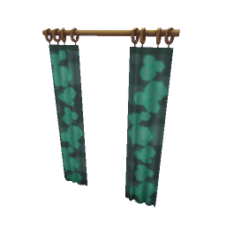 TS4 Narrow curtain - green pattern