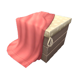 TS4 Crate with blanket - Pink and yellow