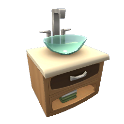 TS4 Sink with dark wood accents