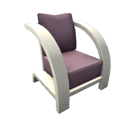 TS4 Wooden armchair - purple cushions