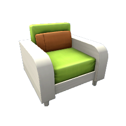 TS4 Armchair - green, white frame
