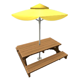 TS4 Picnic table with umbrella - yellow