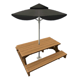 TS4 Picnic table with umbrella - black