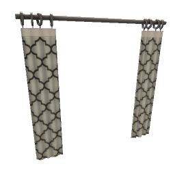 TS4 Patterned wide curtain - natural white