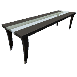 TS4 Dining table with glass accent - black