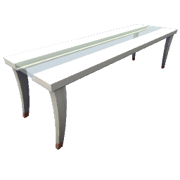TS4 Dining table with glass accent - white