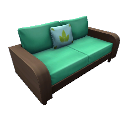 TS4 Sofa - green, dark wood
