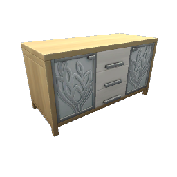 TS4 Cupboard with metal accents - light wood