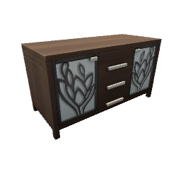 TS4 Cupboard with metal accents - dark wood