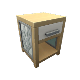 TS4 Bedside table with metal accents - light wood